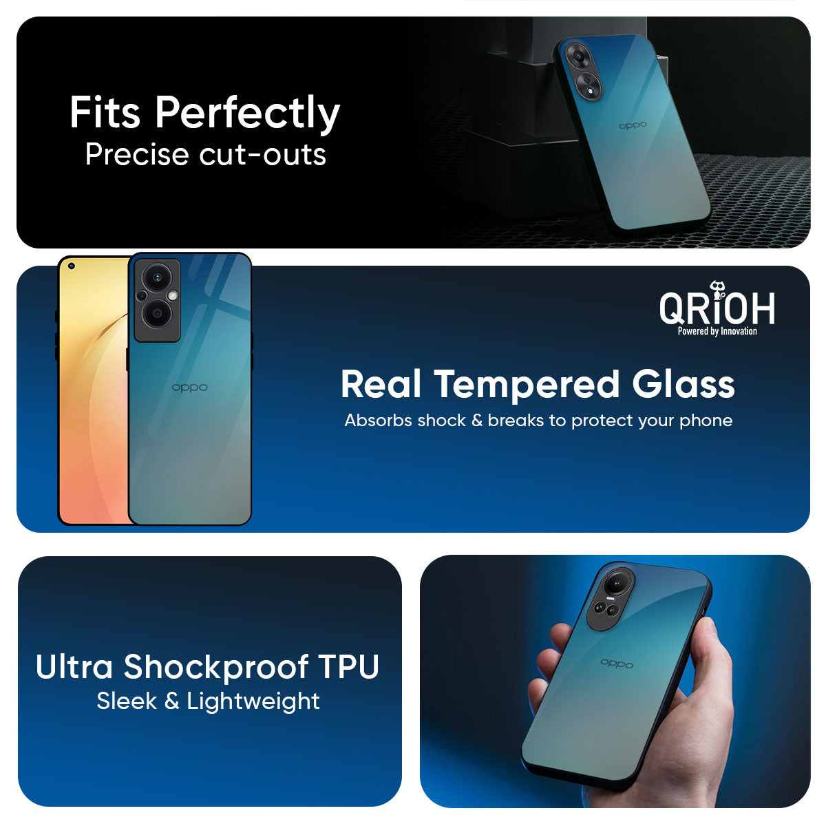 Sea Theme Gradient Glass Case for Oppo K13 Turbo Pro 5G