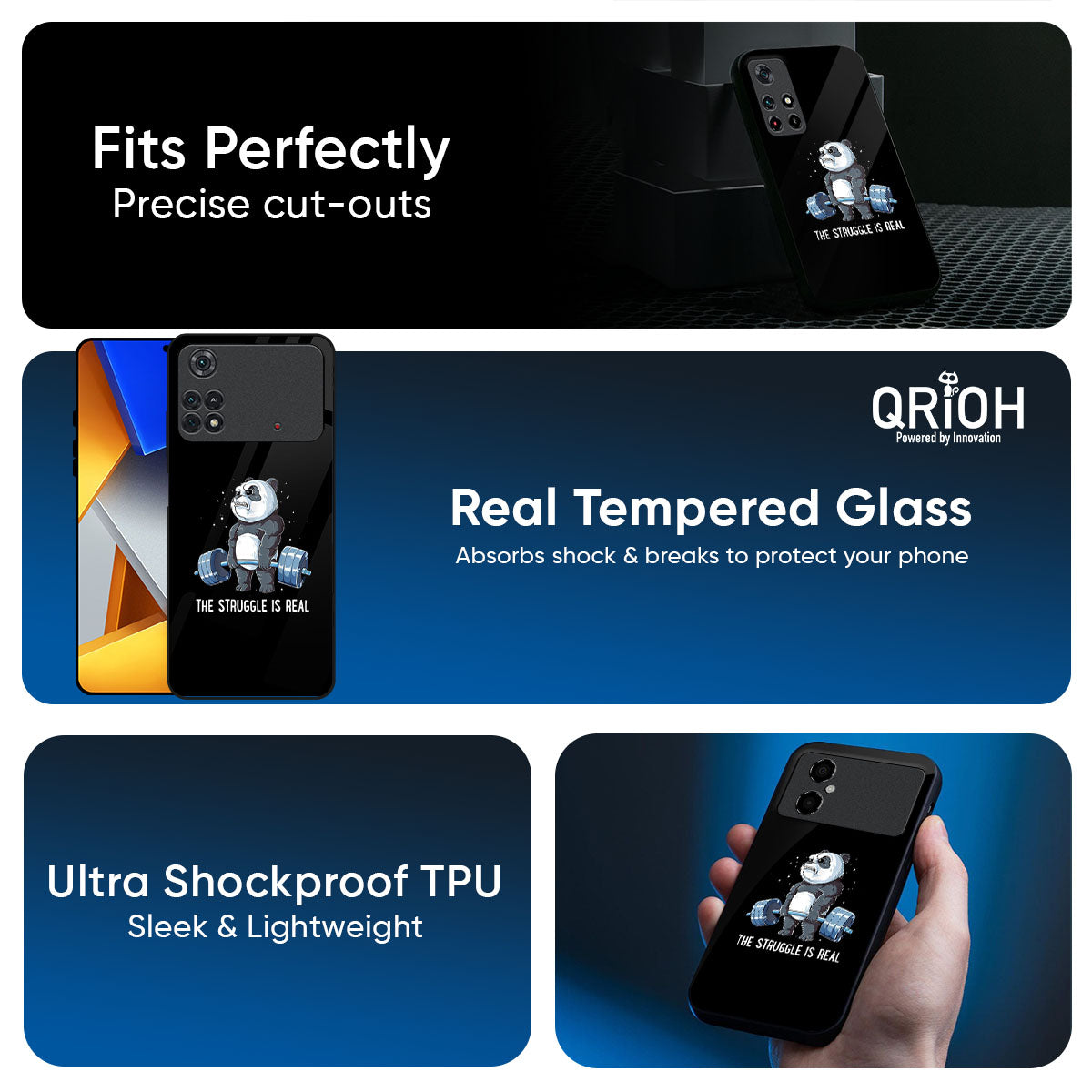 Real Struggle Glass Case for Poco X8 Pro 5G