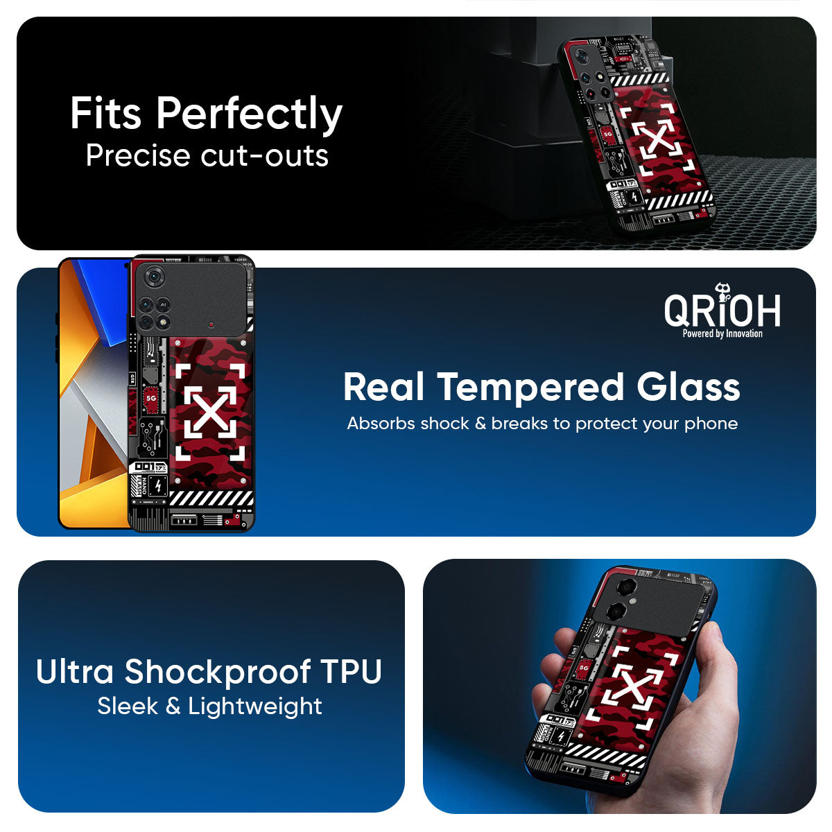 Technology Art Glass Case for Poco M8 5G