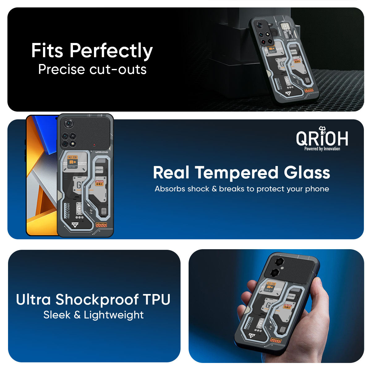 Retro Futuristic Glass Case for Poco X7 5G