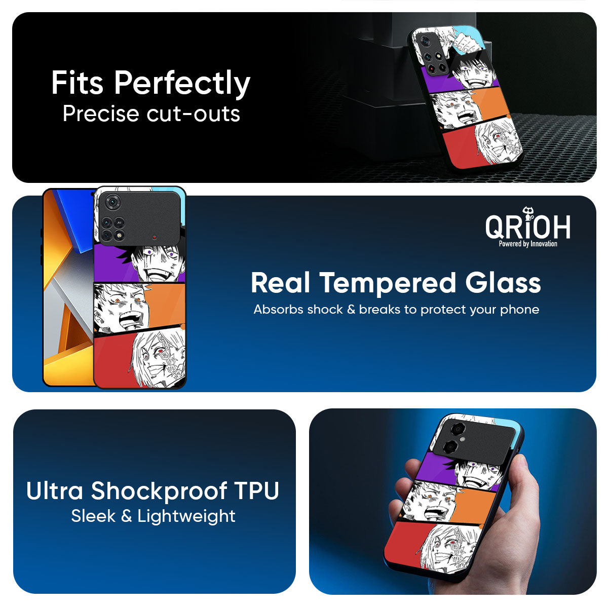 Anime Sketch Glass Case for Poco X8 Pro 5G