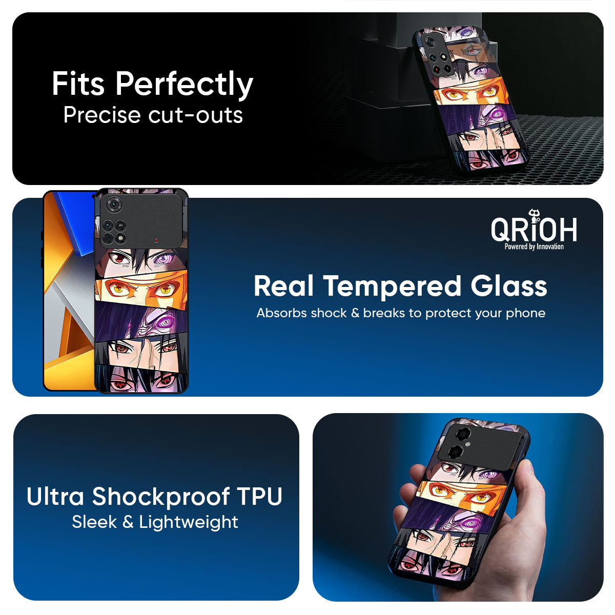 Anime Eyes Glass Case for Poco X8 Pro 5G