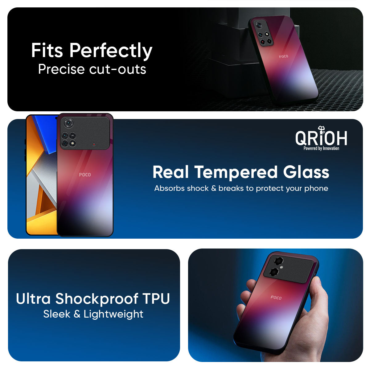 Gaussian Red Glass Case for Poco X8 Pro max 5G