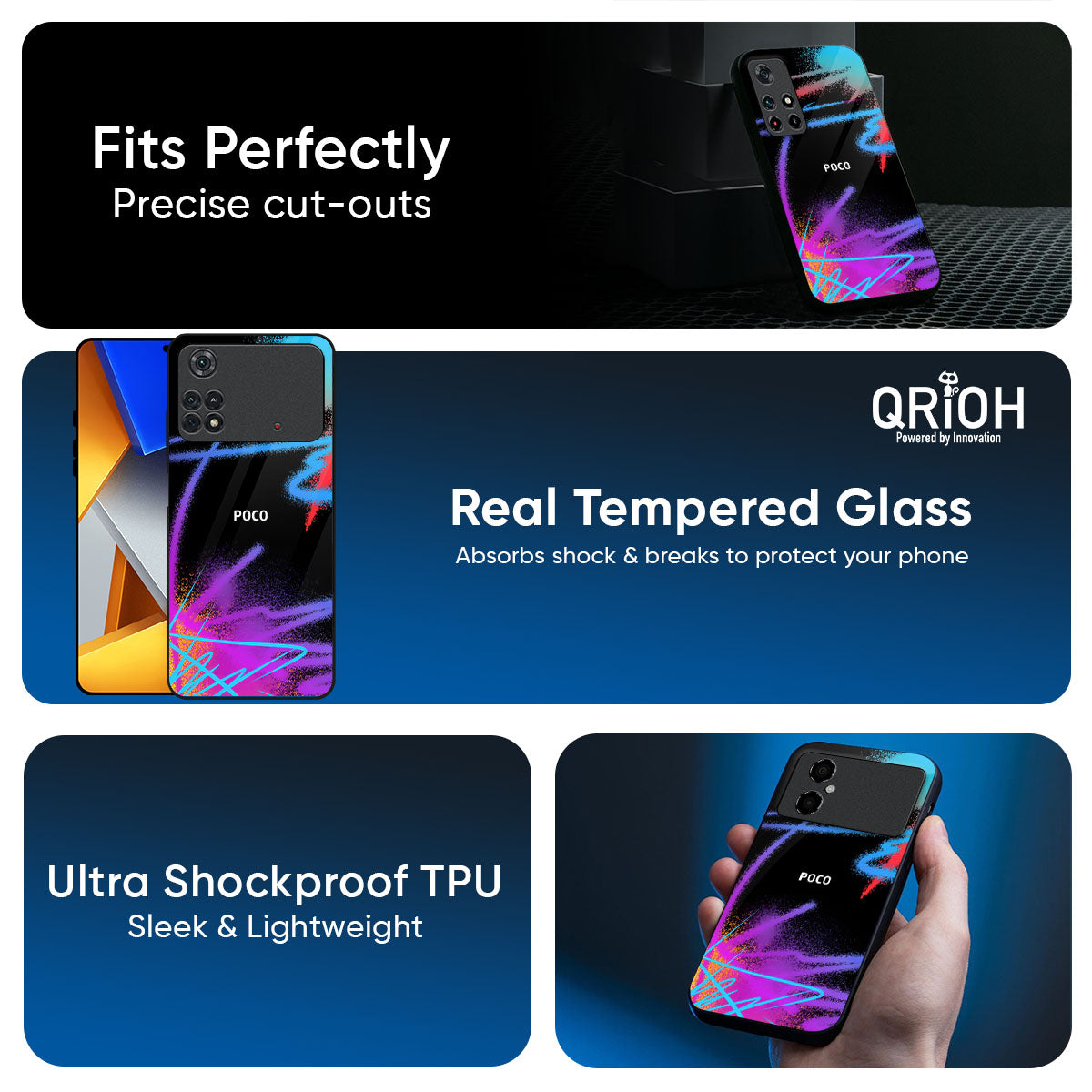 Brushy Color Glass Case for Poco X8 Pro max 5G