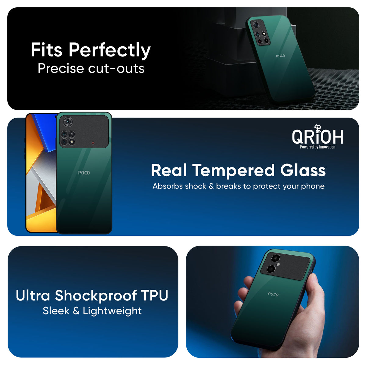 Palm Green Glass Case For Poco X7 5G