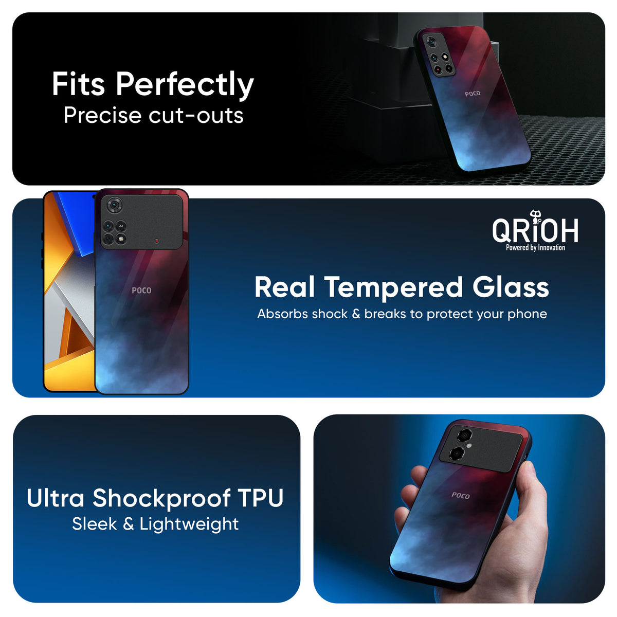 Smokey Watercolor Glass Case for Poco X7 Pro 5G
