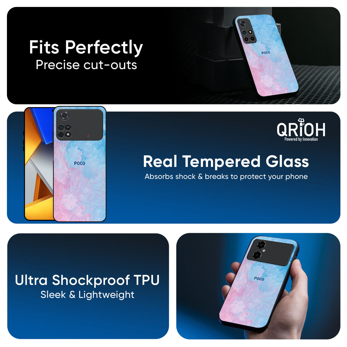 Mixed Watercolor Glass Case for Poco X7 5G