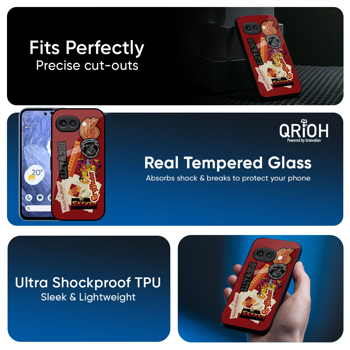 Gryffindor Glass Case for Google Pixel 9A