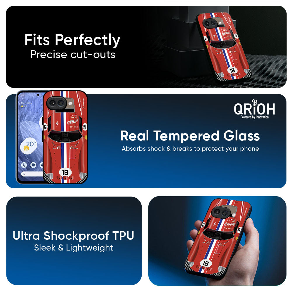Racing Vintage Glass Case for Google Pixel 10A 5G