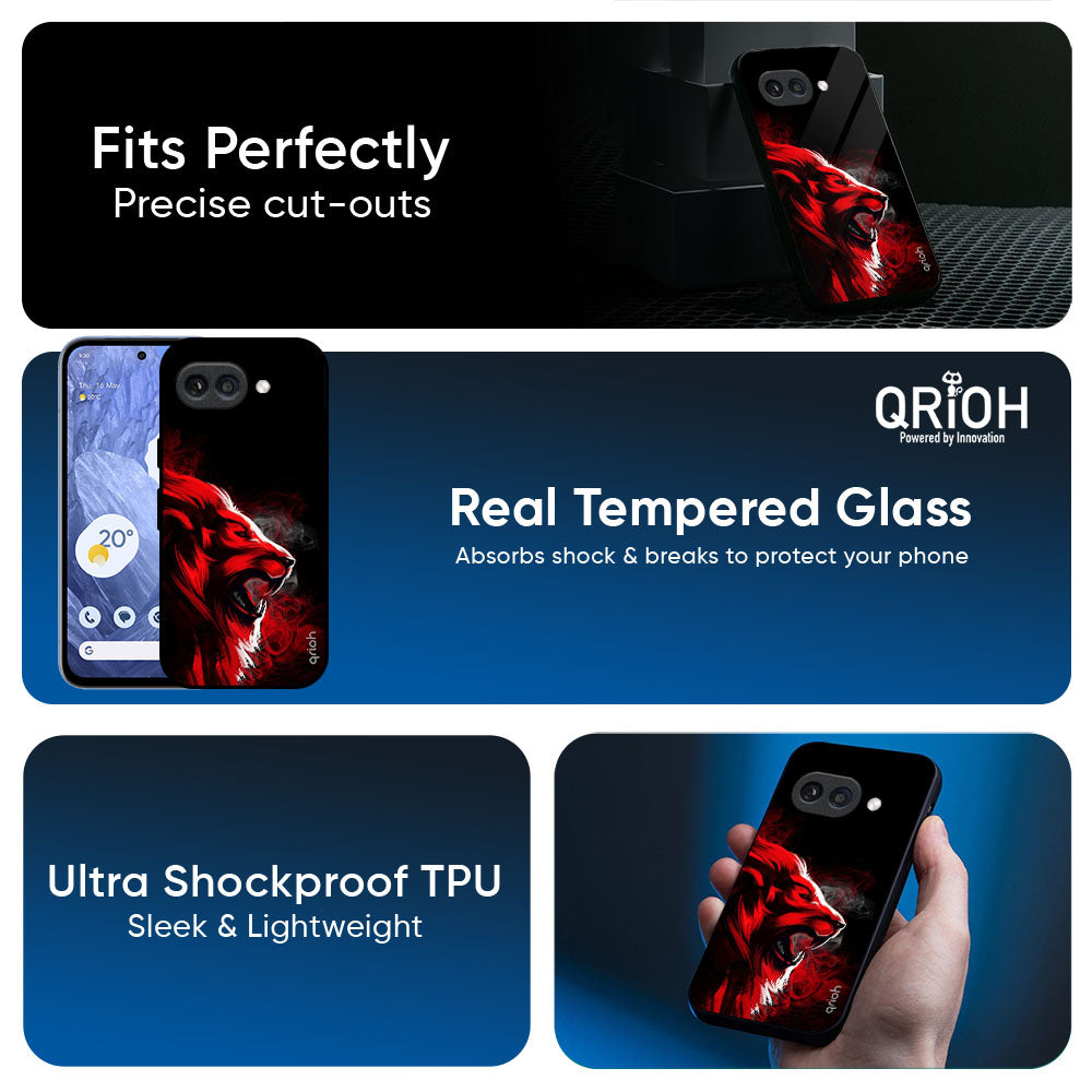 Red Angry Lion Glass Case for Google Pixel 10A 5G