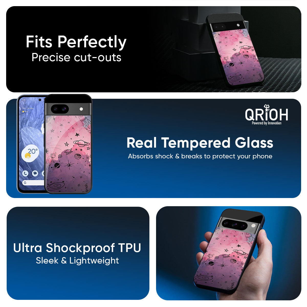 Space Doodles Glass Case for Google Pixel 9 Pro