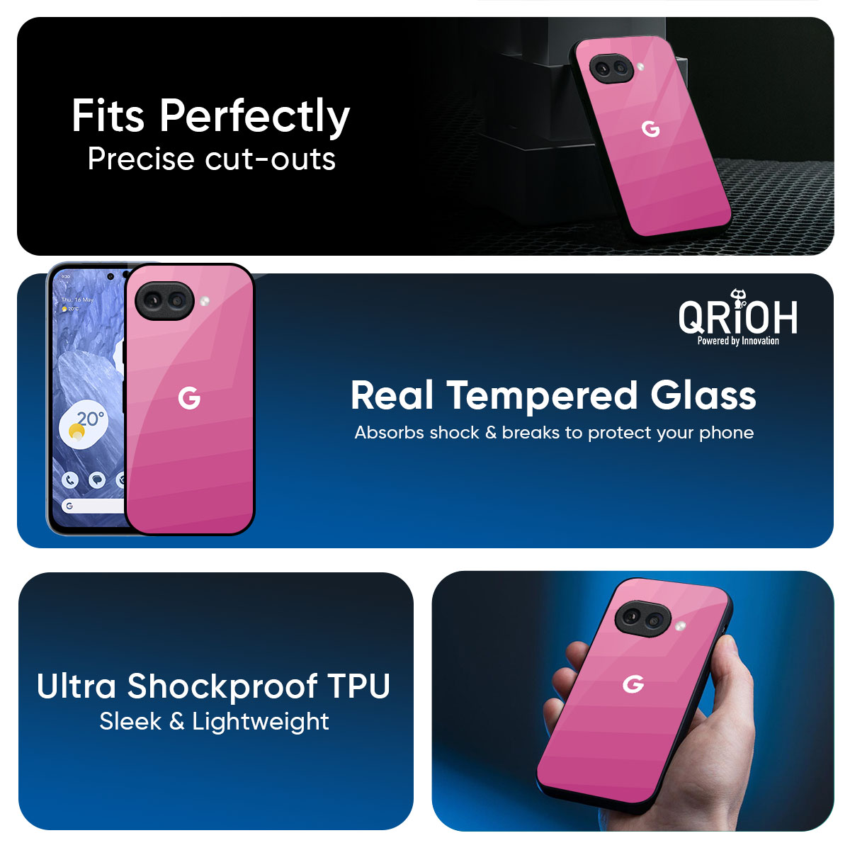 Pink Ribbon Caddy Glass Case for Google Pixel 10A 5G