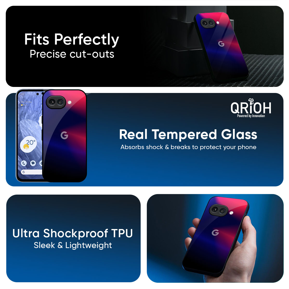 Blue Ombre Glass Case for Google Pixel 10A 5G