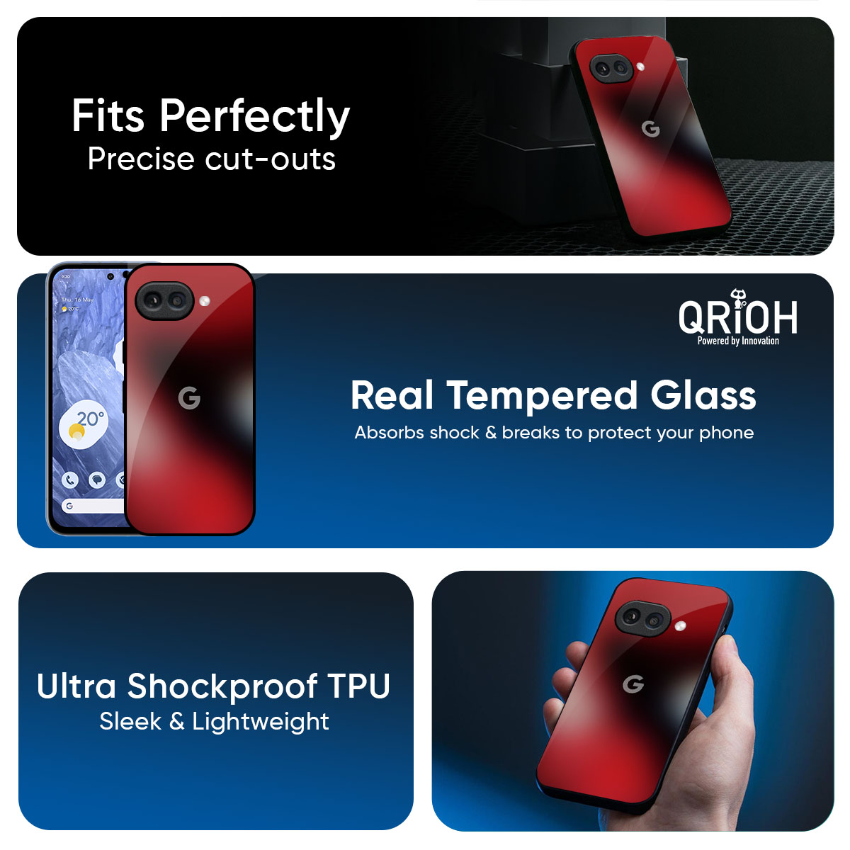 Red Garnet Glass Case for Google Pixel 10A 5G