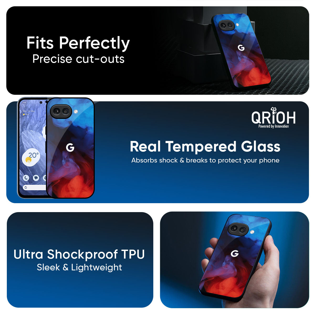 Dim Smoke Glass Case for Google Pixel 9A