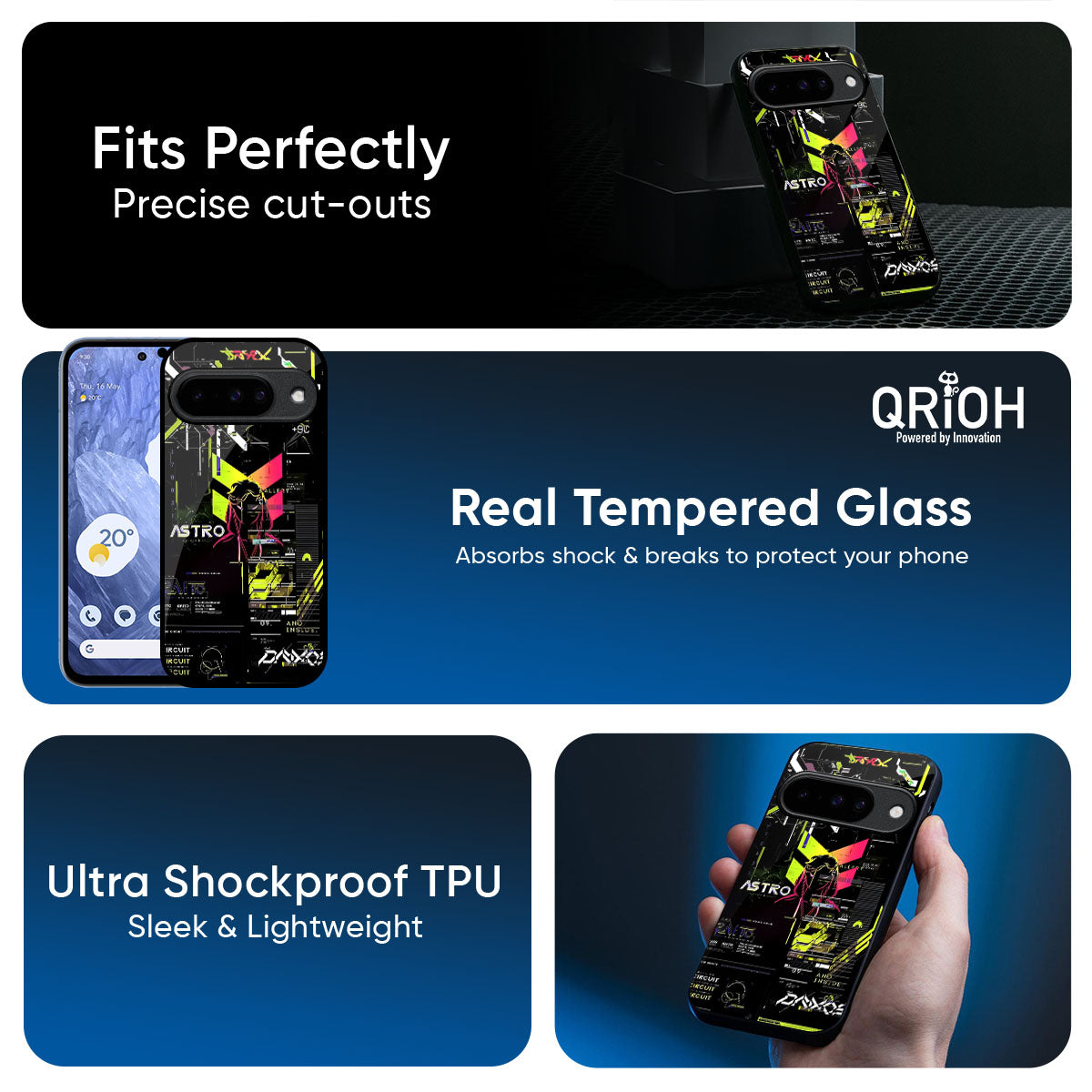 Astro Glitch Glass Case for Google Pixel 10 Pro XL 5G