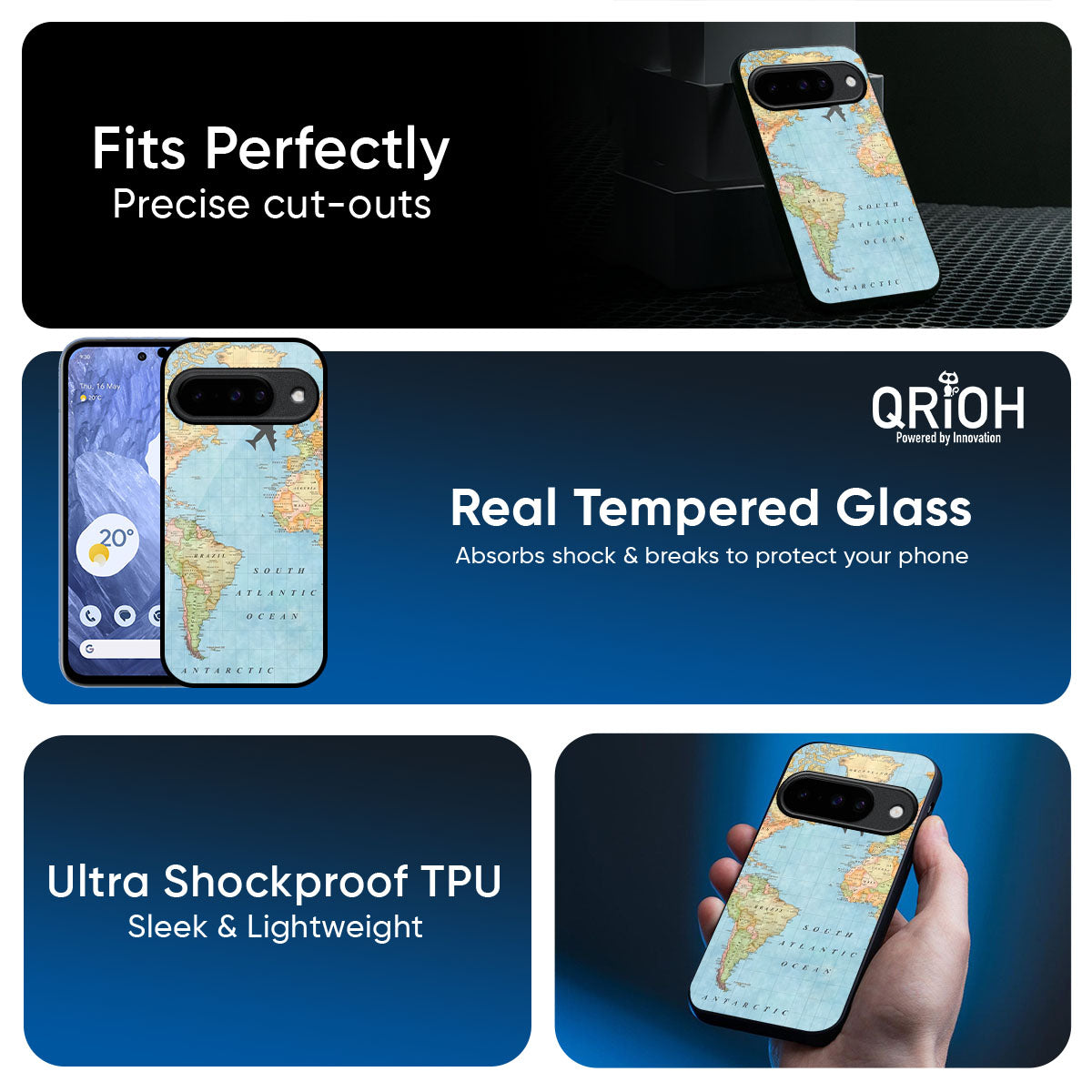 Travel Map Glass Case for Google Pixel 10 Pro 5G