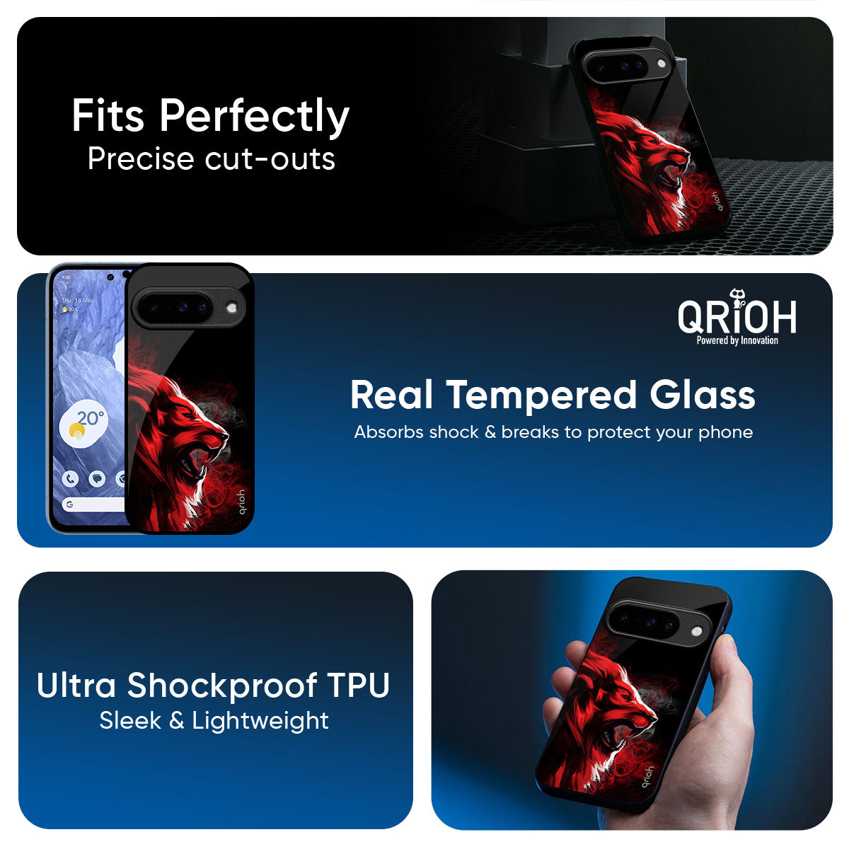 Red Angry Lion Glass Case for Google Pixel 10 Pro XL 5G