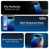 Blue Rhombus Pattern Glass Case for Google Pixel 10 Pro 5G