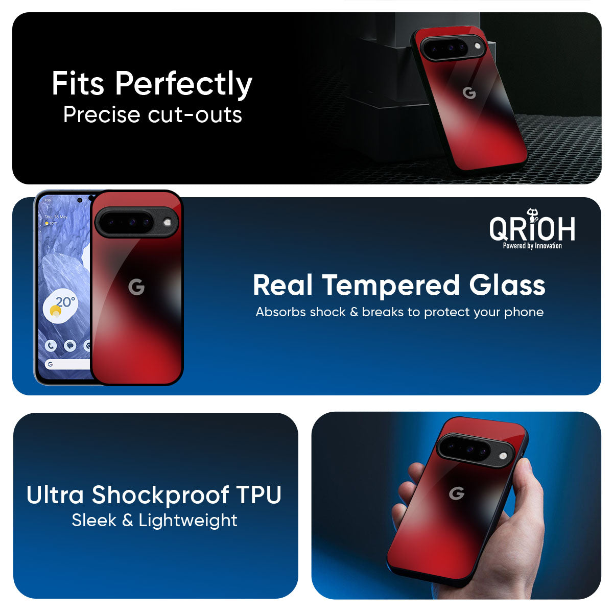 Red Garnet Glass Case for Google Pixel 10 Pro 5G