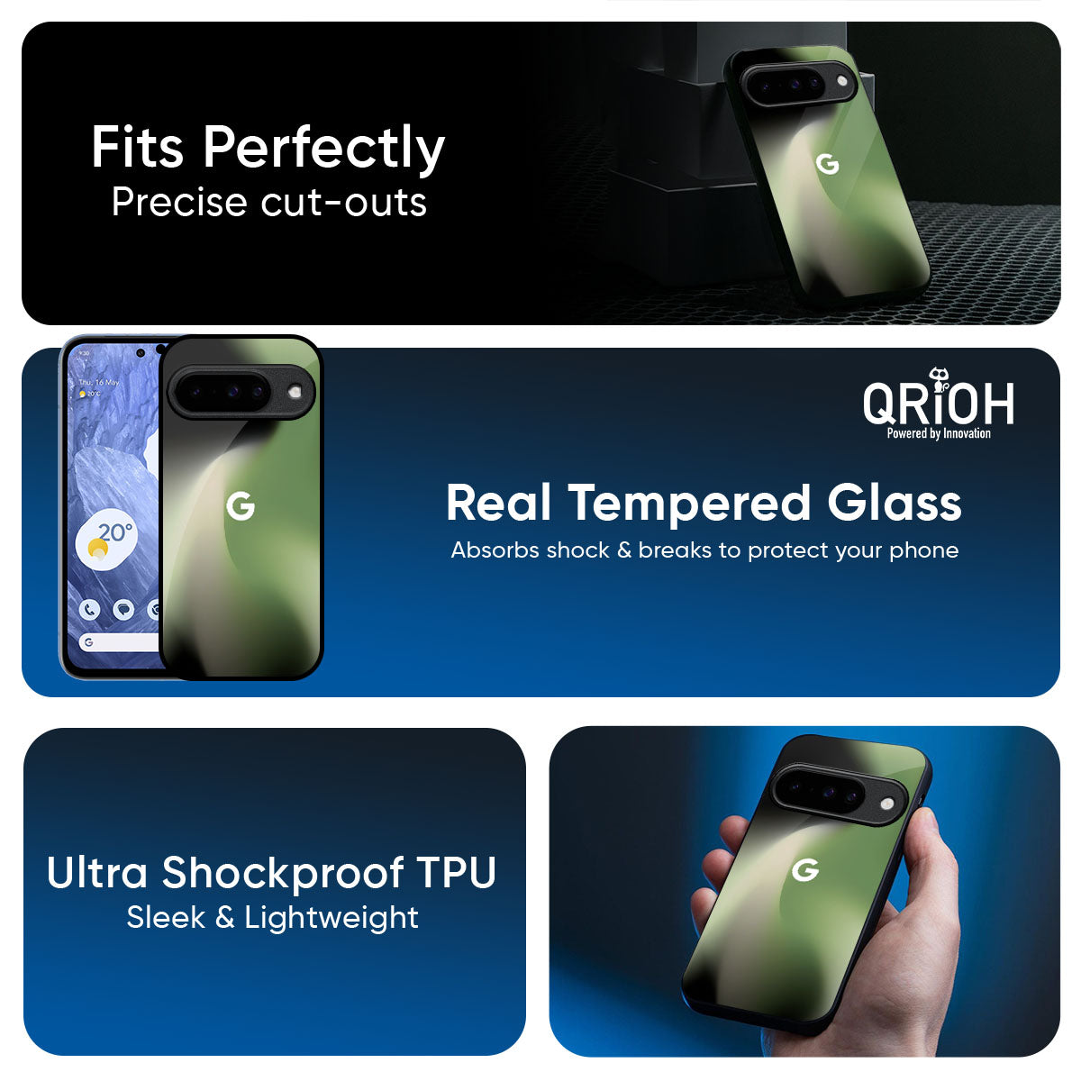 Green Tornado Glass Case for Google Pixel 10 Pro 5G