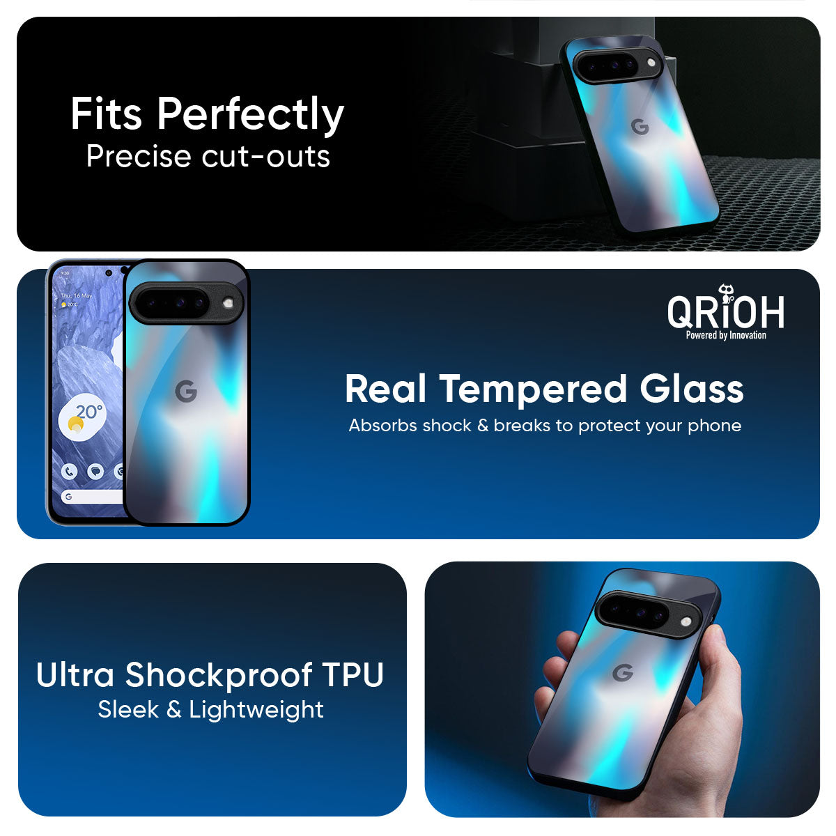 Blue Swan Shadow Glass Case for Google Pixel 10 Pro XL 5G