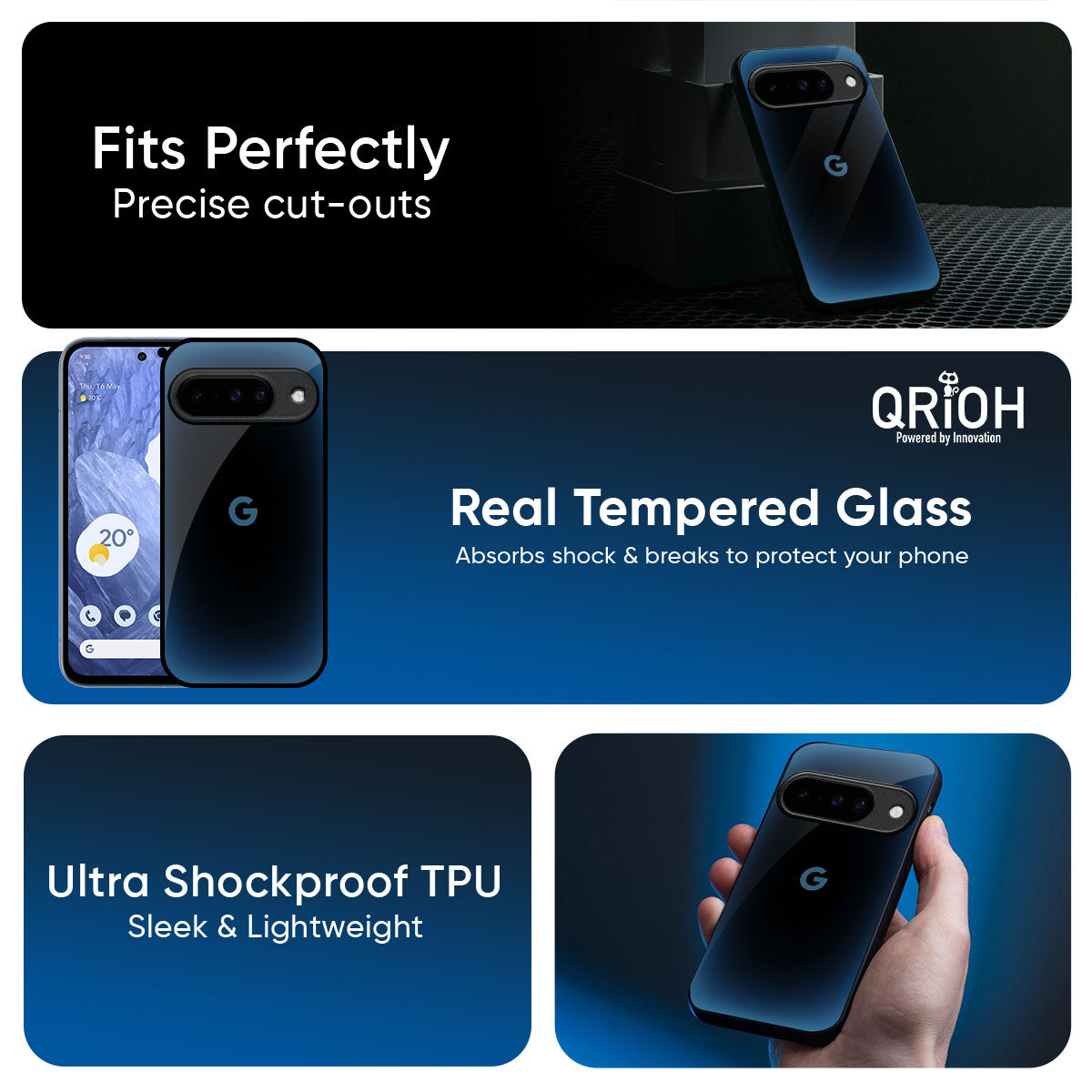 Blue Dynamic Glass Case for Google Pixel 10 Pro 5G