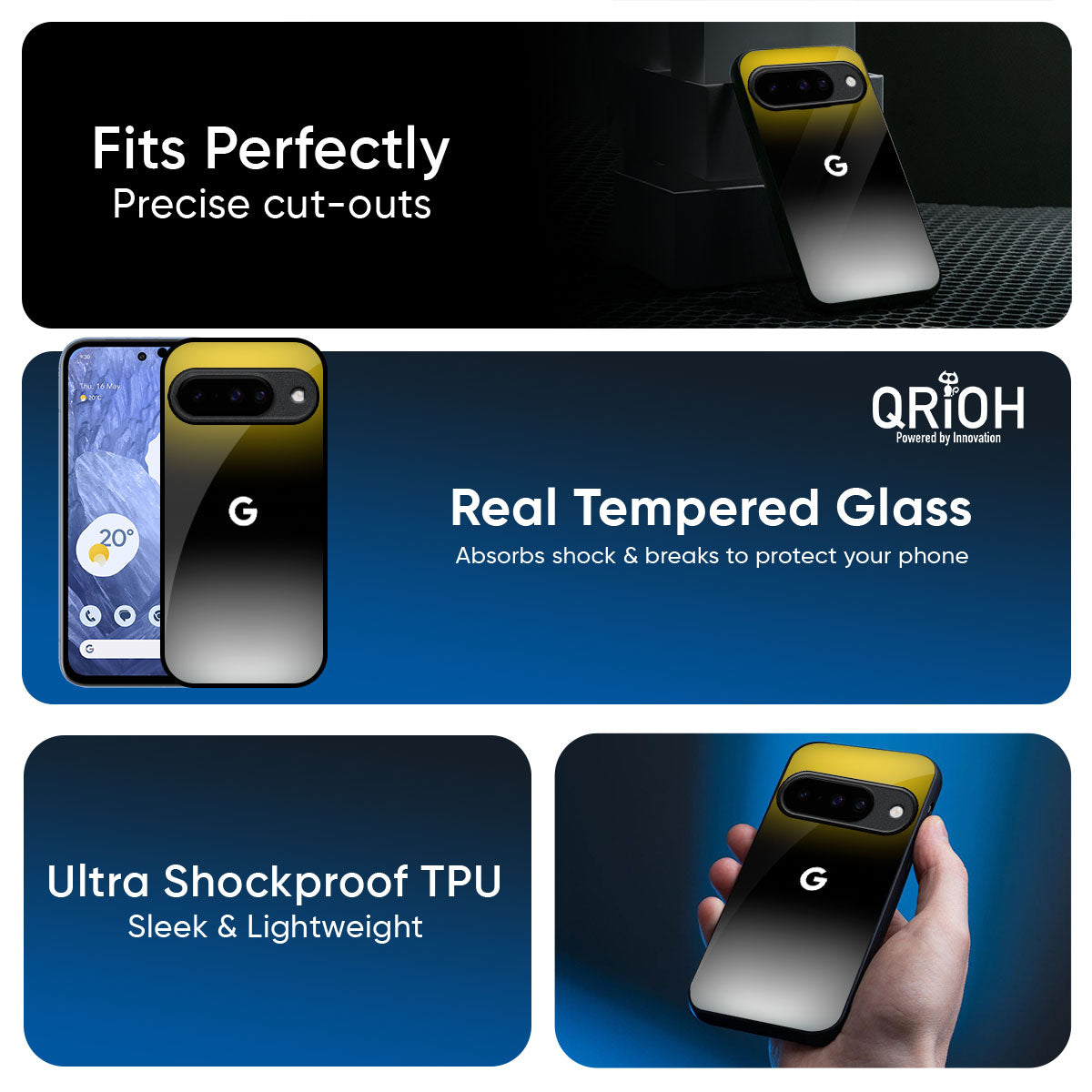 Yellow Shadow Glass Case for Google Pixel 10 Pro 5G