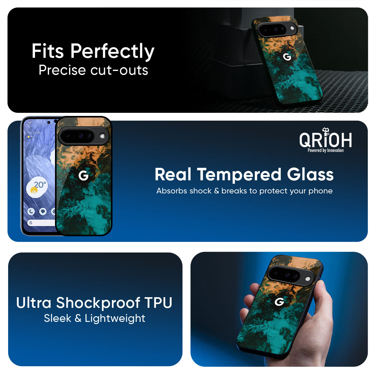 Watercolor Wave Glass Case for Google Pixel 10 Pro 5G