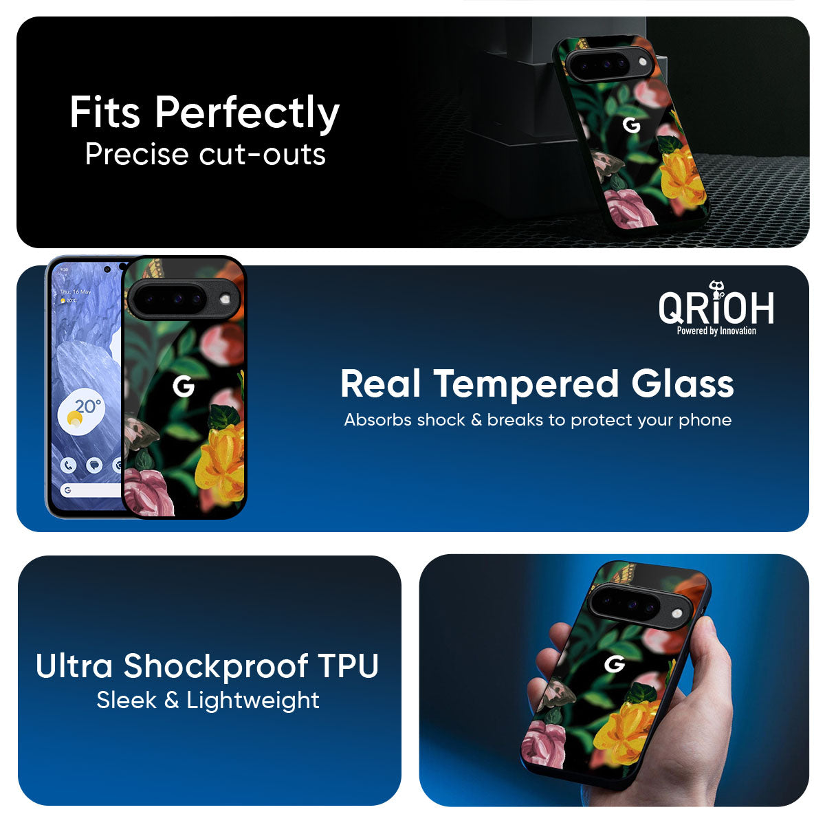 Flowers & Butterfly Glass Case for Google Pixel 10 Pro XL 5G