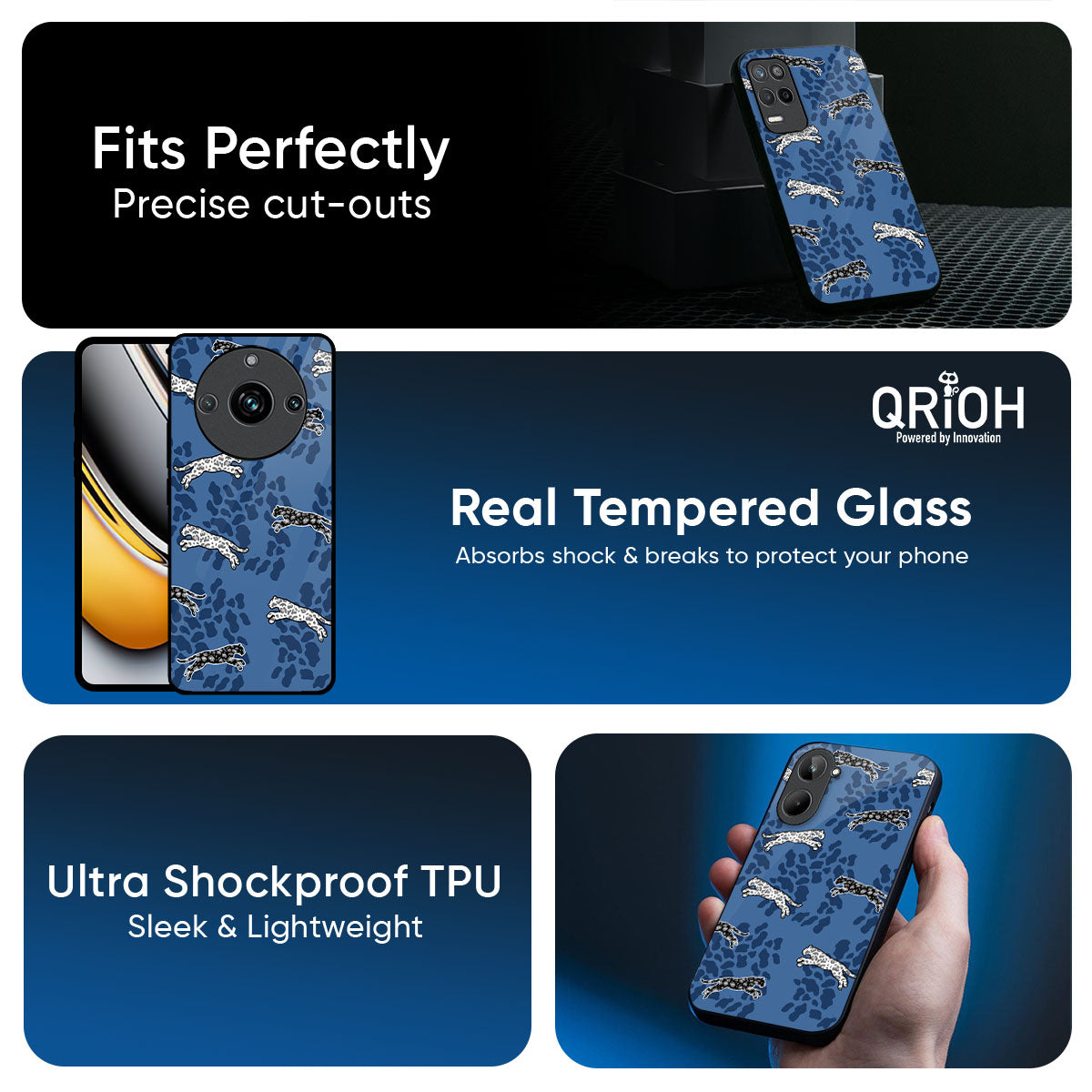 Blue Cheetah Glass Case for Realme 16 Pro 5G