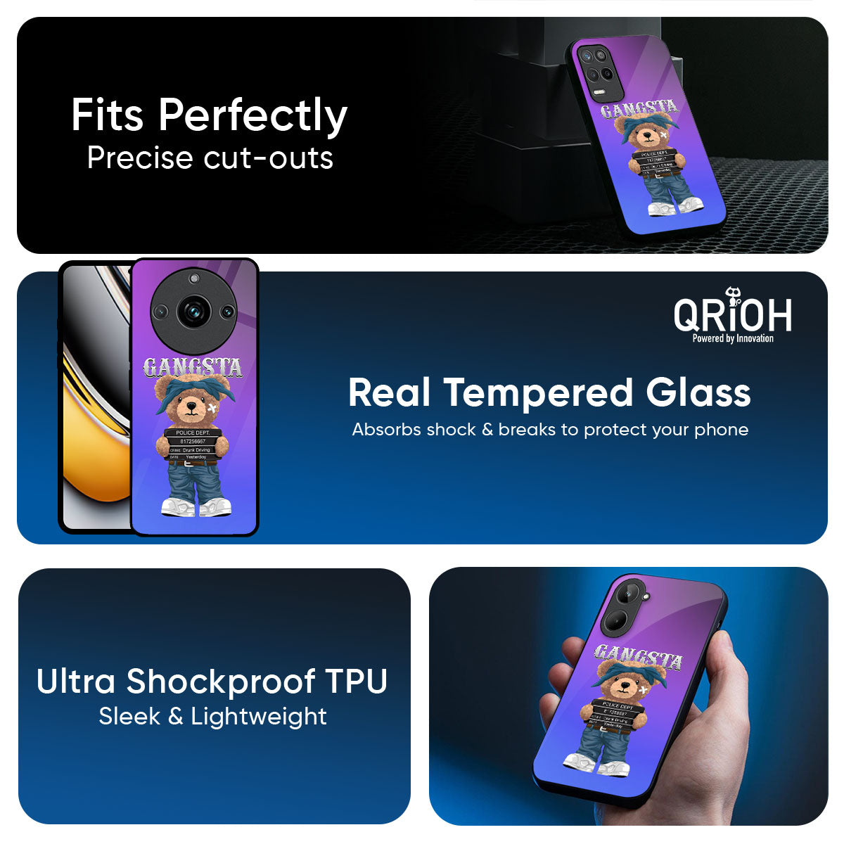 Gangsta Bear Glass Case for Realme 14 Pro 5G