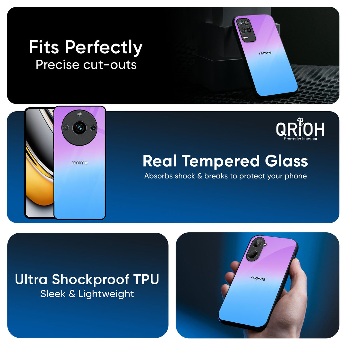 Unicorn Pattern Glass Case for Realme 14 5G
