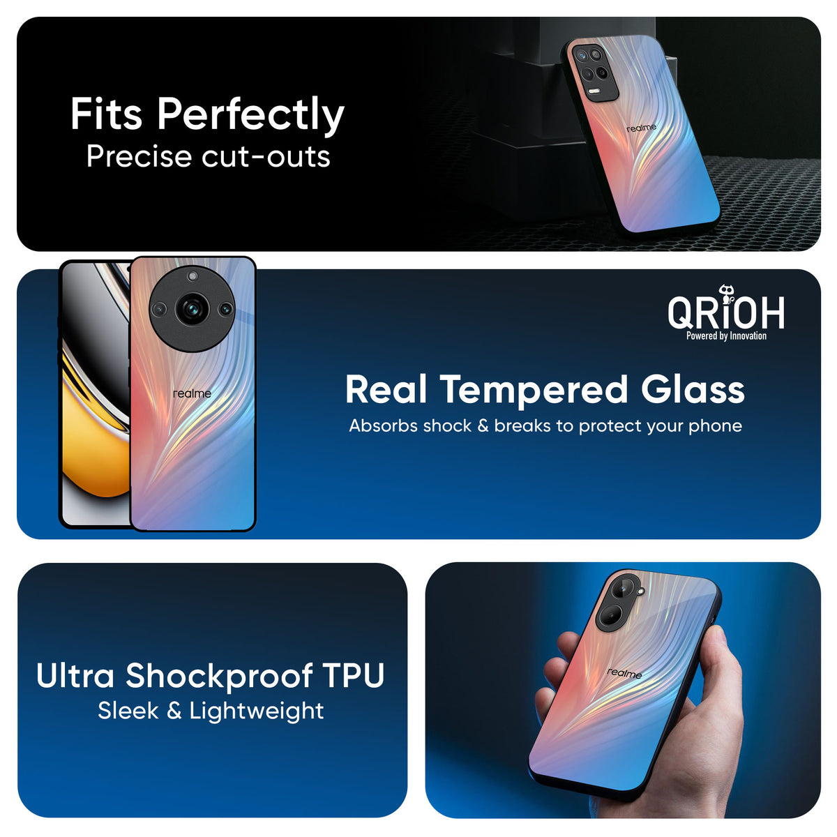 Mystic Aurora Glass Case for Realme 14 Pro 5G
