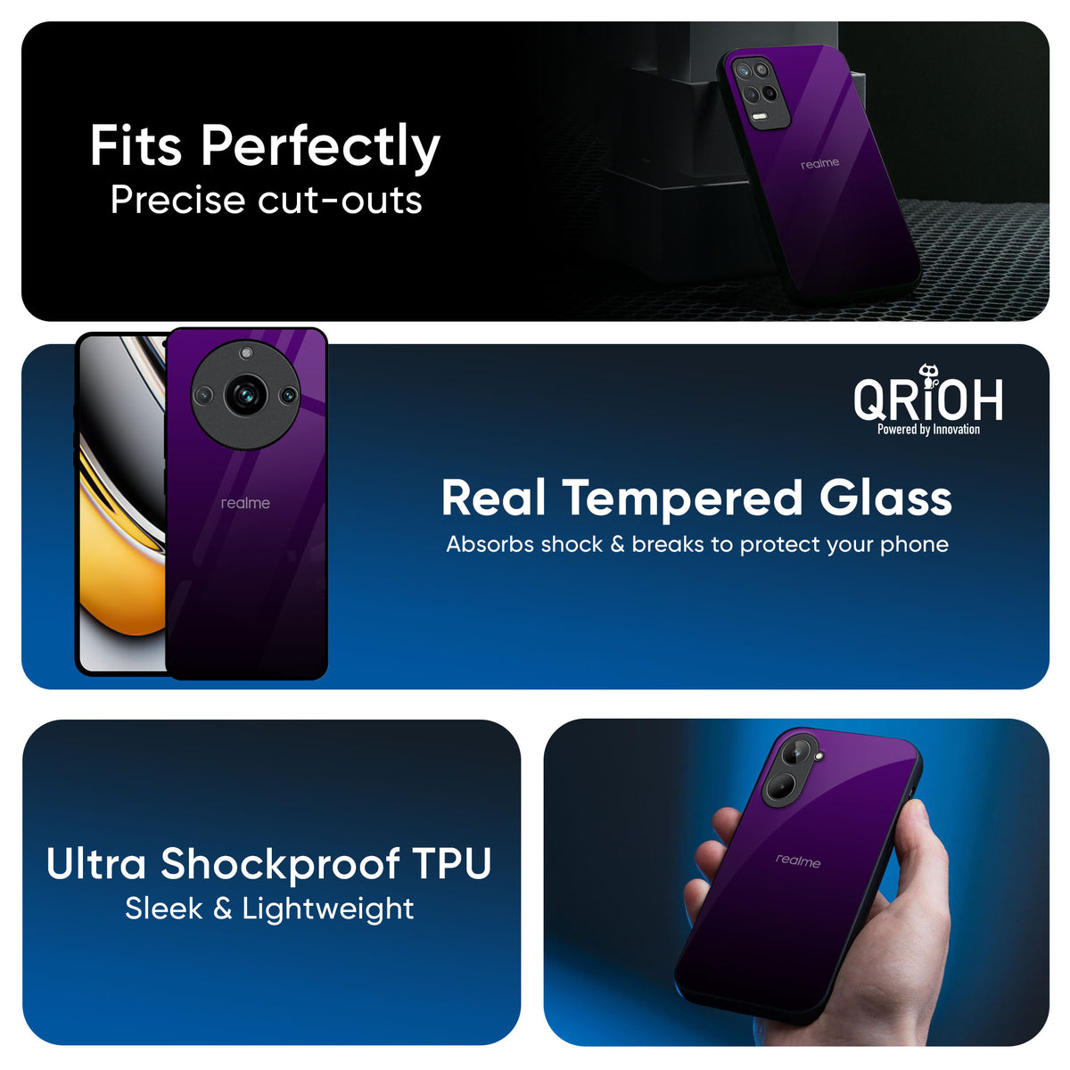 Harbor Royal Blue Glass Case For Realme P3 5G