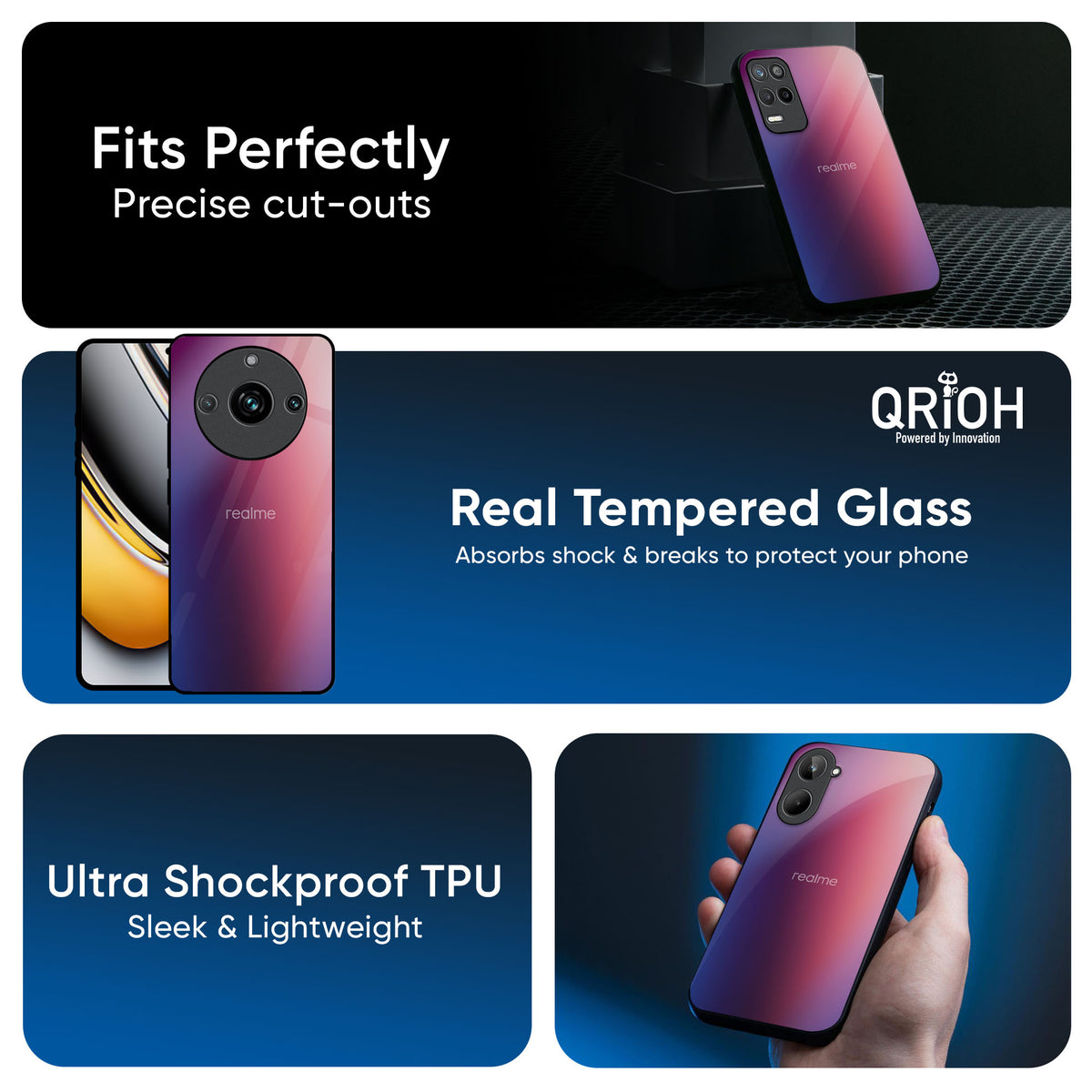 Multi Shaded Gradient Glass Case for Realme P3 Pro 5G