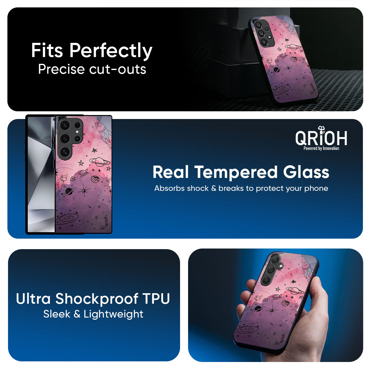 Space Doodles Glass Case for Samsung Galaxy M56 5G