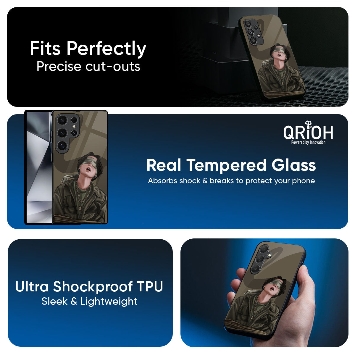 Blind Fold Glass Case for Samsung Galaxy M56 5G