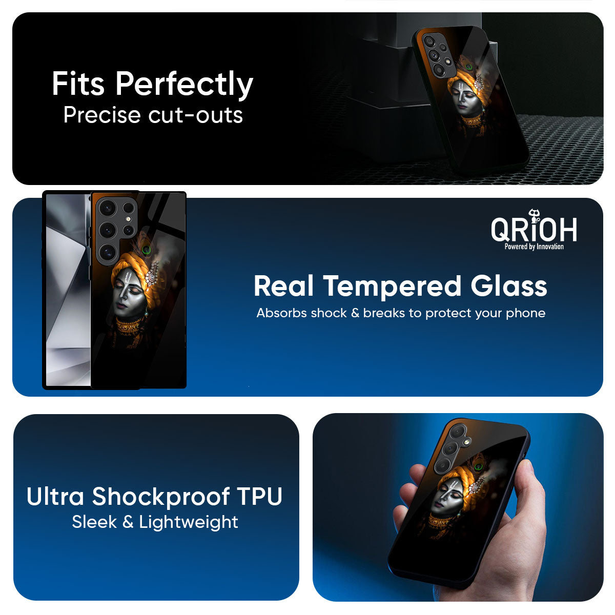 Ombre Krishna Glass Case for Samsung Galaxy M56 5G