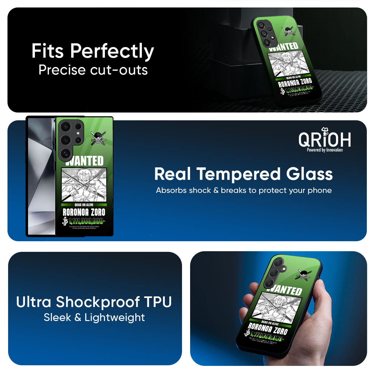 Zoro Wanted Glass Case for Samsung Galaxy M56 5G