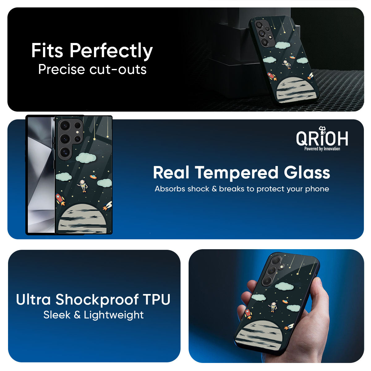 Astronaut Dream Glass Case For Samsung Galaxy M56 5G
