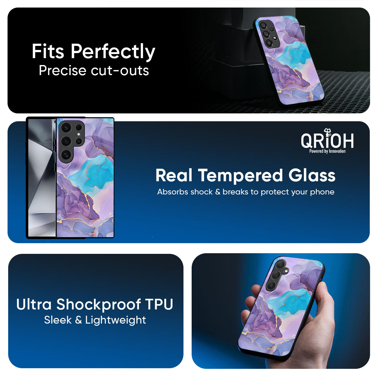 Alcohol ink Marble Glass Case for Samsung Galaxy M56 5G