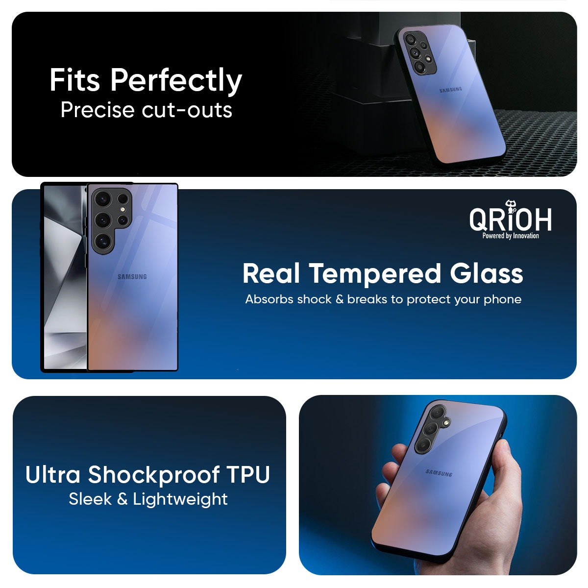 Blue Aura Glass Case for Samsung Galaxy A57 5G