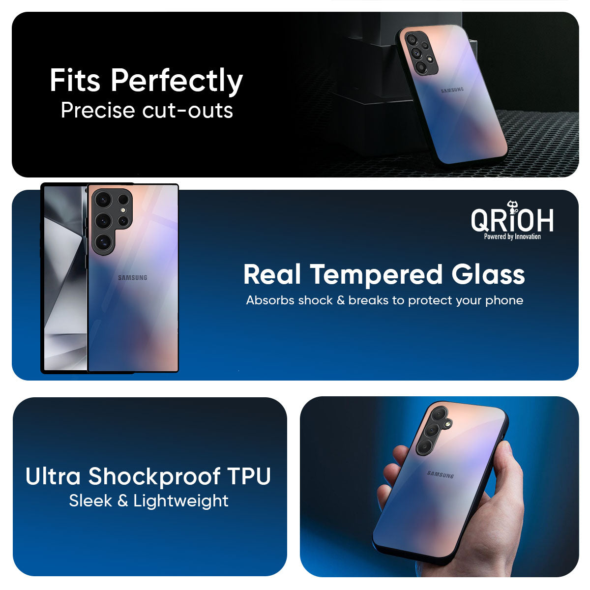 Blue Mauve Gradient Glass Case for Samsung Galaxy M56 5G