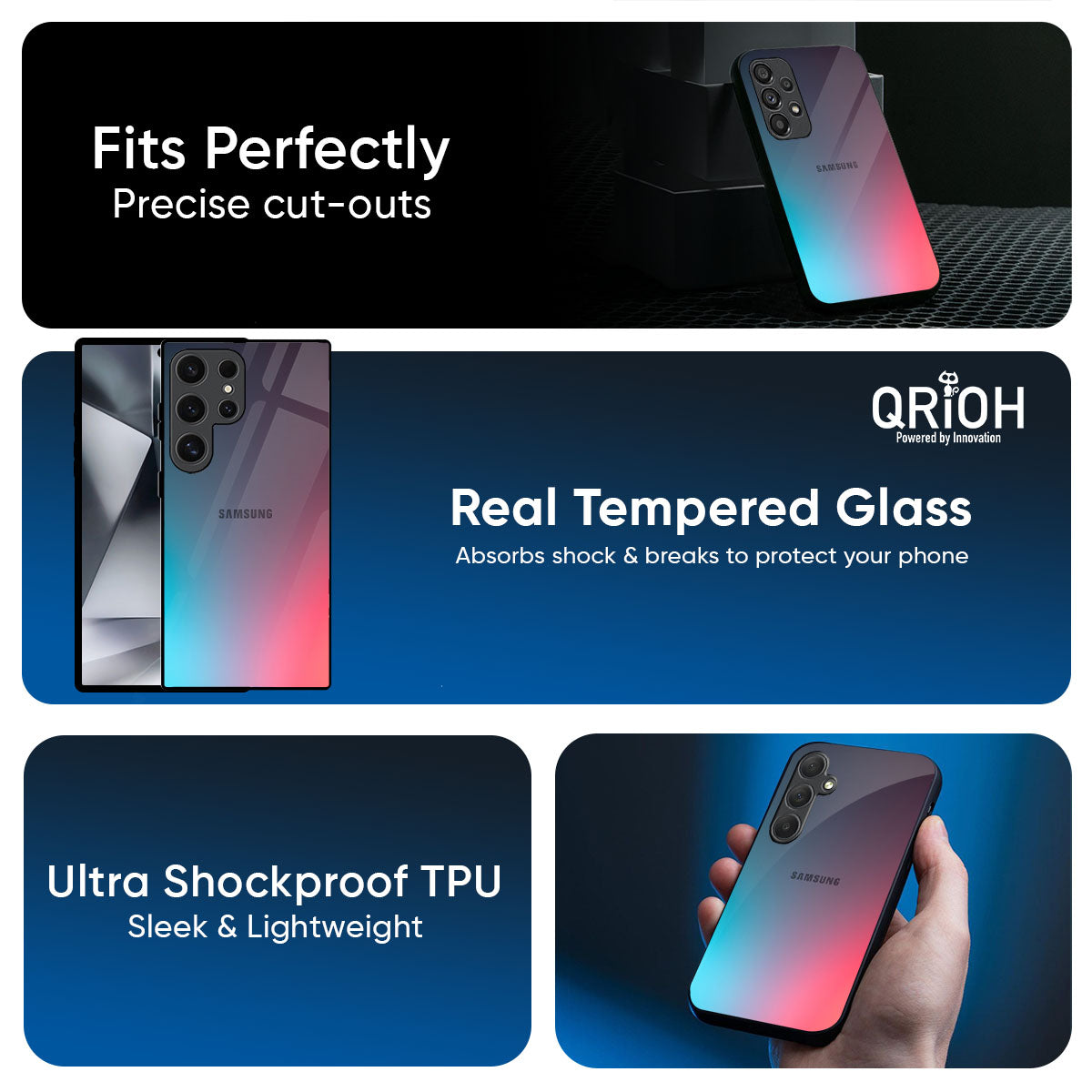 Rainbow Laser Glass Case for Samsung Galaxy M56 5G