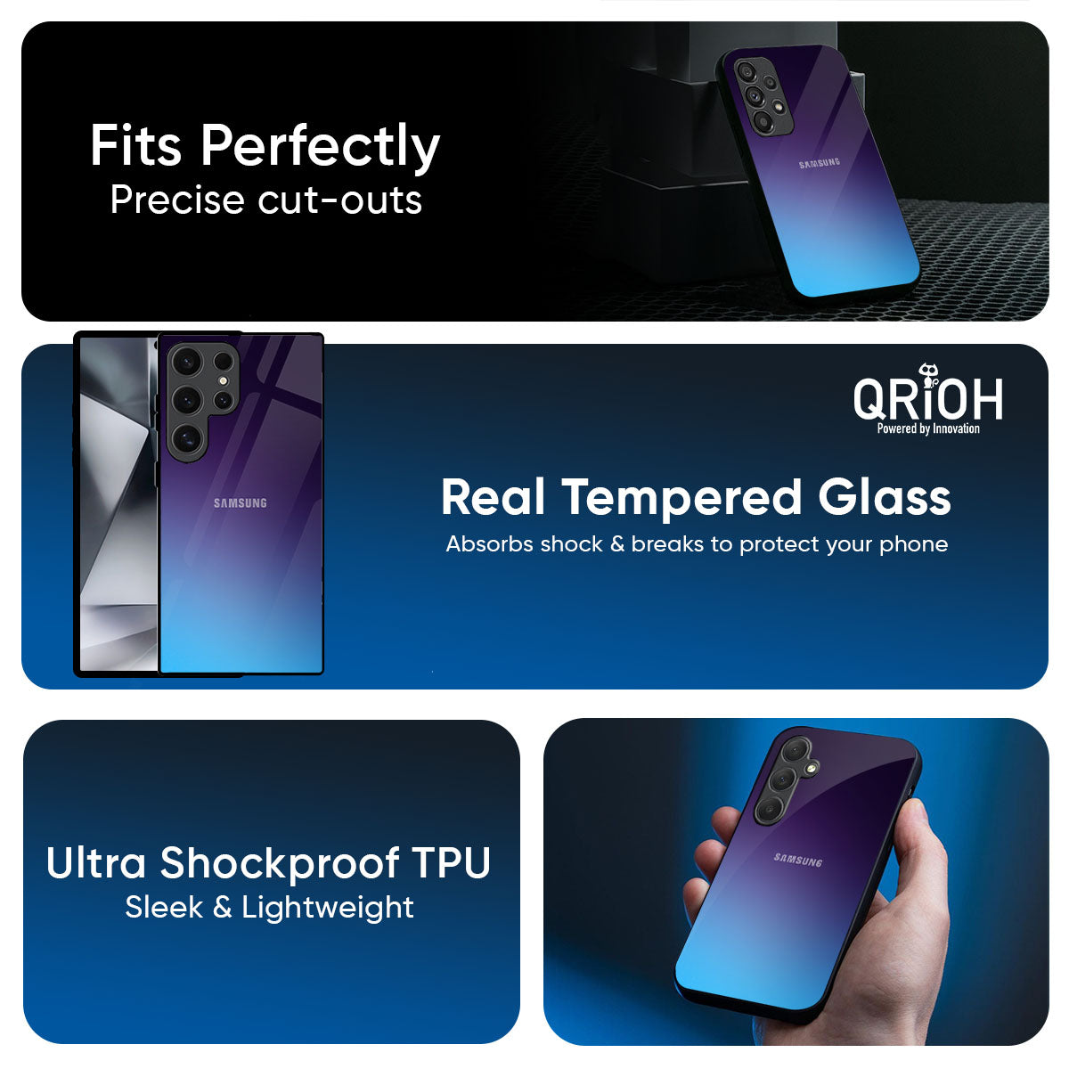 Dark Ocean Glass Case for Samsung Galaxy M56 5G