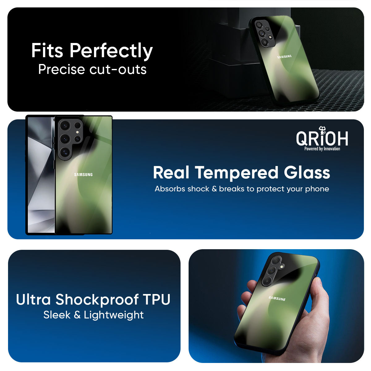 Green Tornado Glass Case for Samsung Galaxy M56 5G