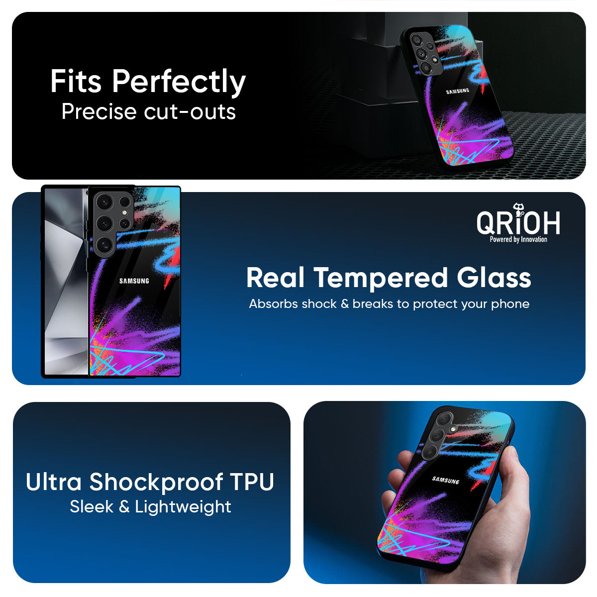 Brushy Color Glass Case for Samsung Galaxy M56 5G