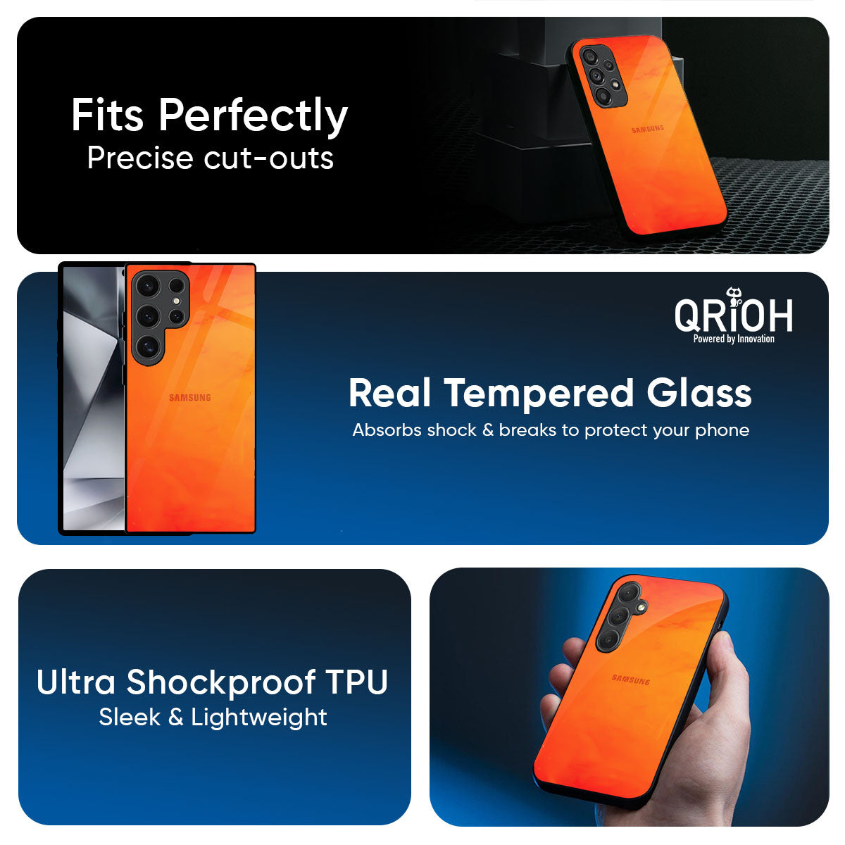 Tangy Orange Glass Case for Samsung Galaxy M56 5G