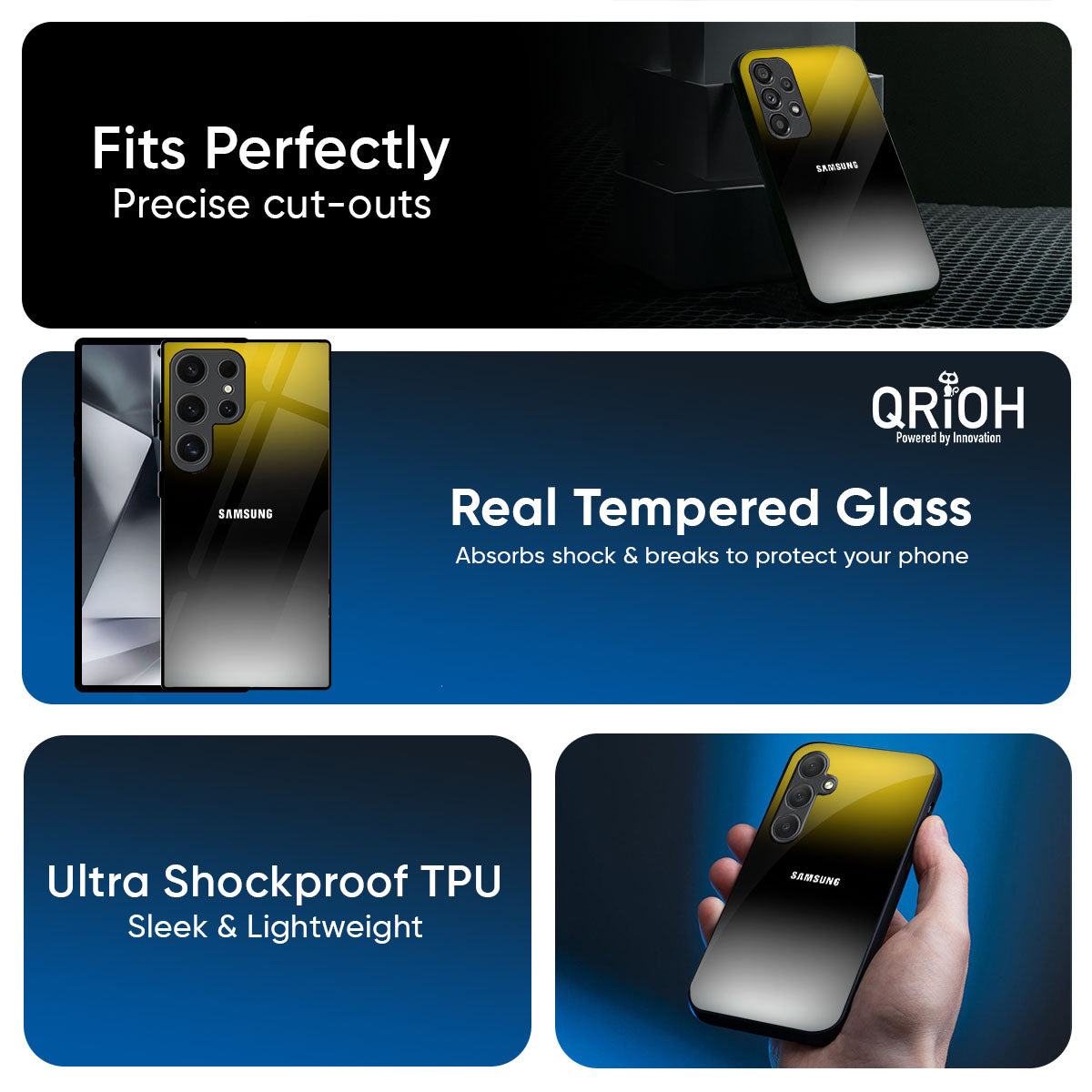 Yellow Shadow Glass Case for Samsung Galaxy M56 5G